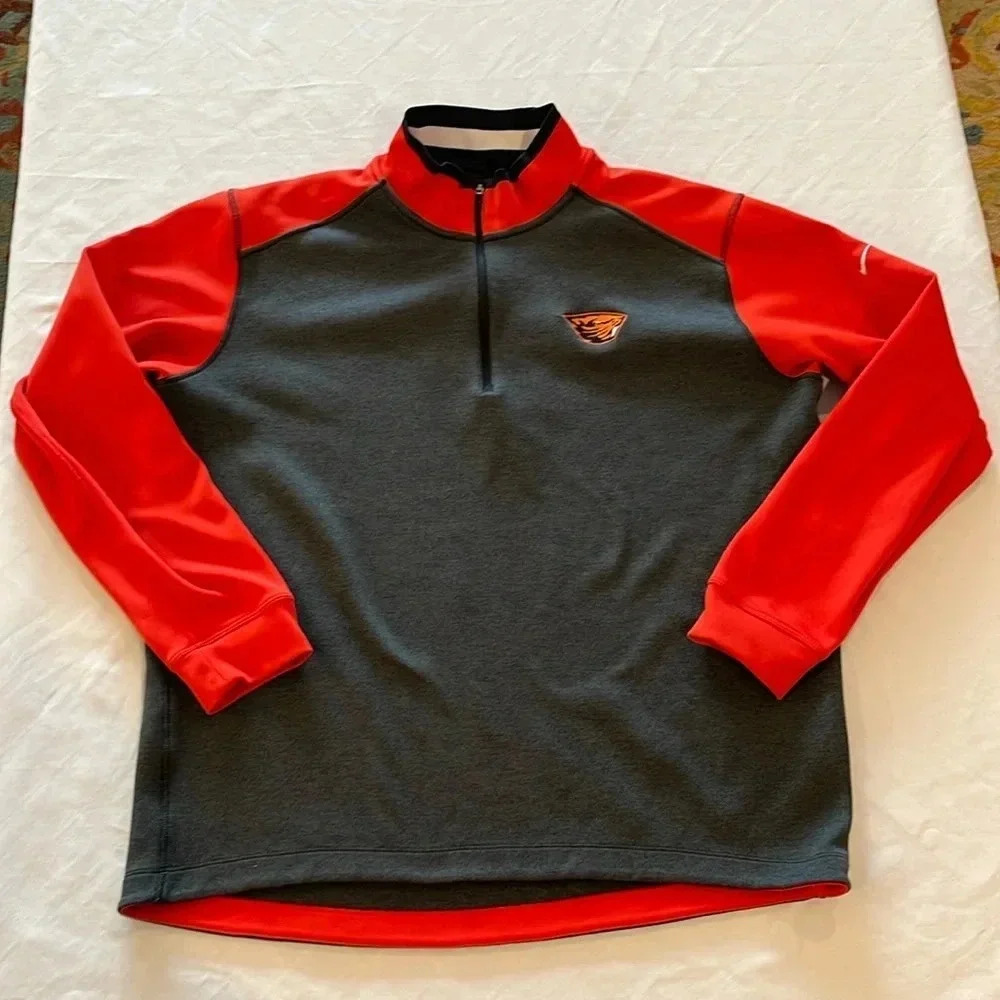 Nike Golf men’s XL Oregon State University Beavers 1/4 1/2‎ zip pullover EUC